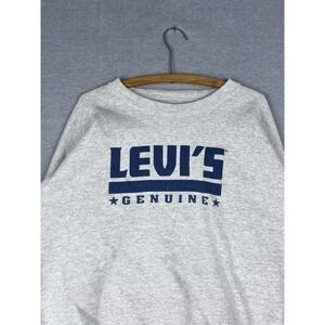Vintage Levis Sweatshirt XL Gray Crewneck Graphic Made in USA Mens Pullover